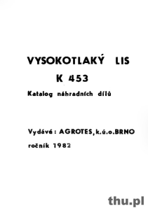 Katalog Fortschritt prasa K 453