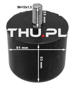 Poduszka gumowa 61 x 53  M = 10 x 1,5