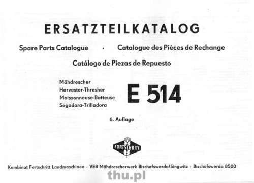 Katalog Fortschritt E - 514  WWW.THU.PL