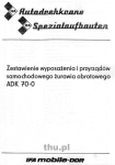 Zestawienie wyposażenia i przyrządów żurawia ADK-70